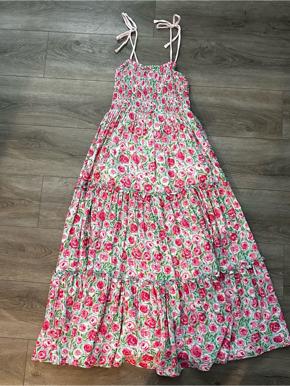 SweetHoney Beach Dress - Covered in Roses on Aqua